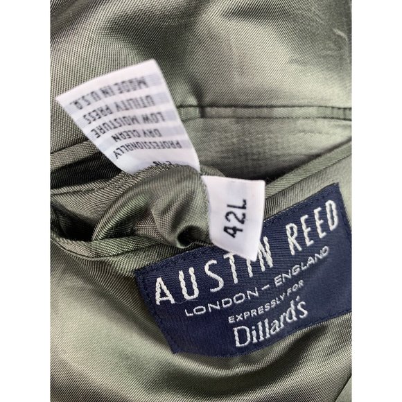 Austin Reed Brown Wool Houndstooth Blazer Jacket Sport Coat Elbow Patch 42L - Picture 9 of 10